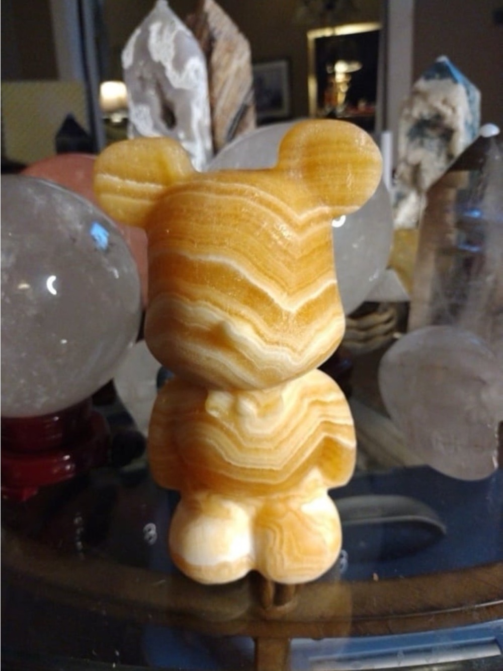 Orange banded Calcite Teddy Bear Huge HQ